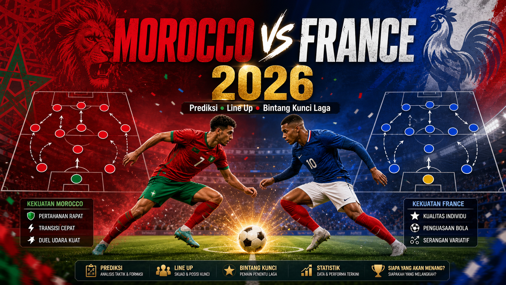 Morocco vs France 2026: Prediksi, Line Up dan Bintang Kunci Laga - morocco