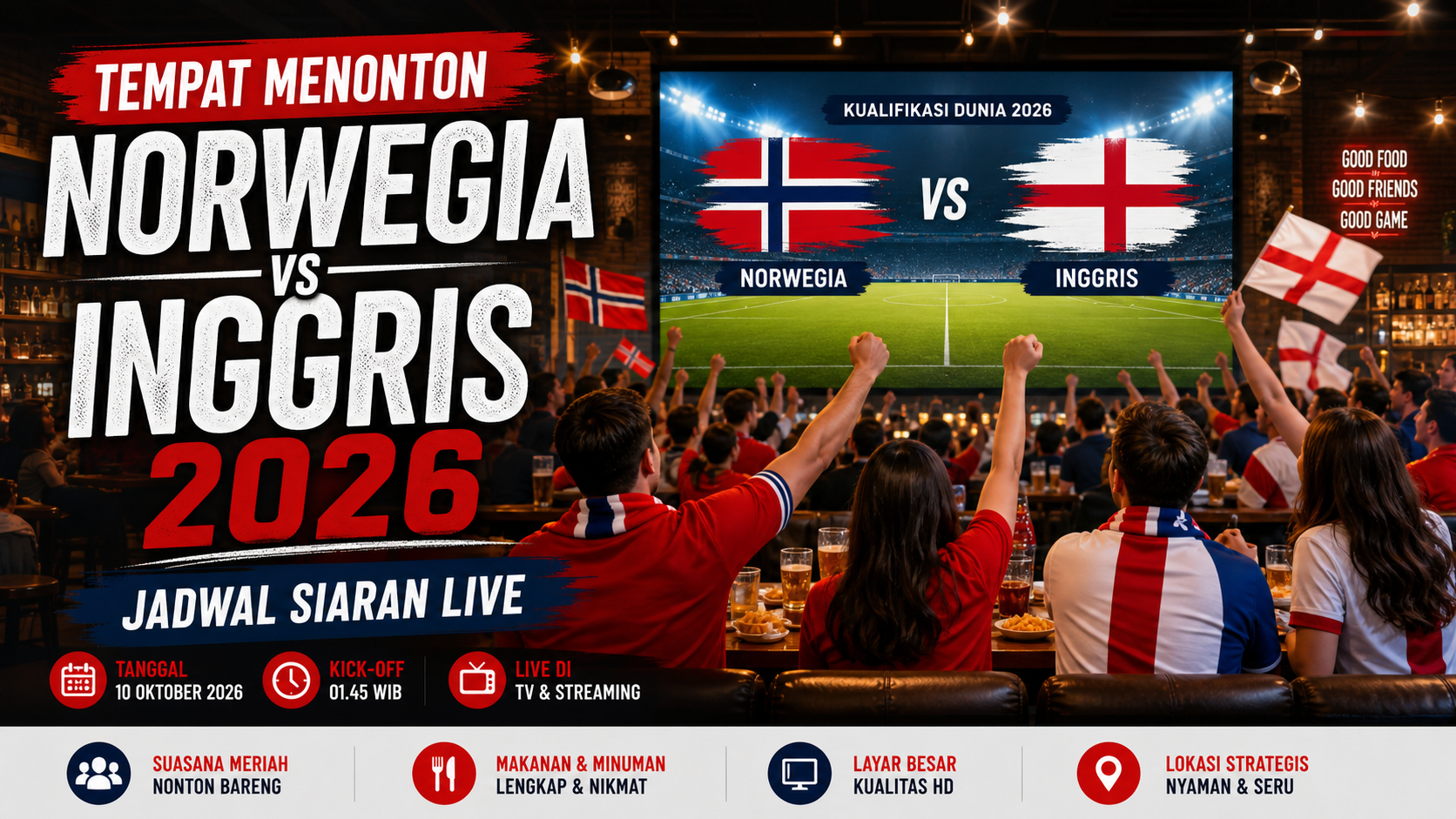 Tempat Menonton Norwegia vs Inggris 2026, Jadwal Siaran Live - inggris
