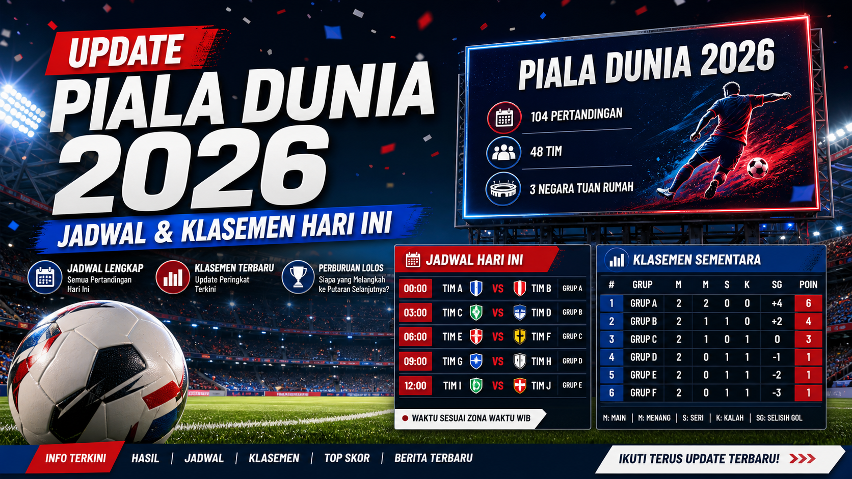 Update Sepak Bola Piala Dunia 2026 Hari Ini: Jadwal & Klasemen - piala