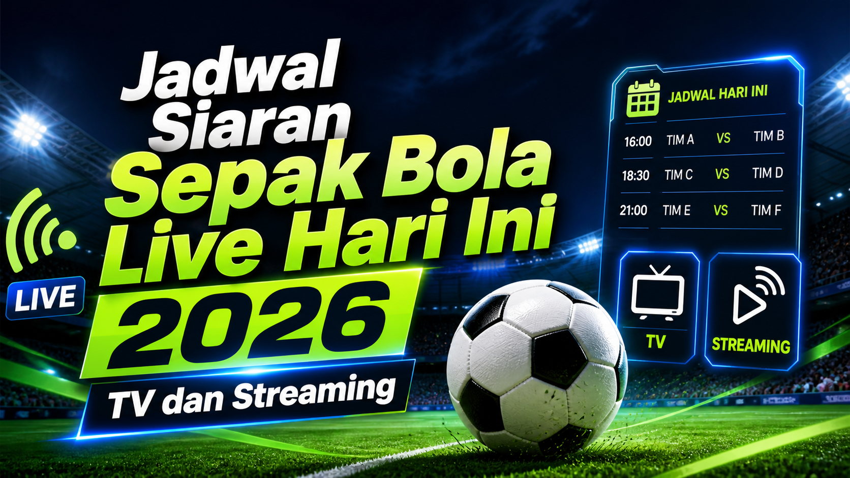bola - Jadwal Siaran Sepak Bola Live Hari Ini 2026: TV dan Streaming