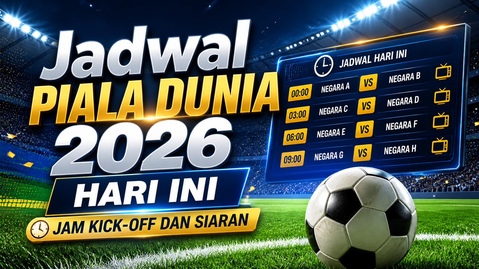 Jadwal Piala Dunia 2026 Hari Ini: Jam Kick-off dan Siaran - piala