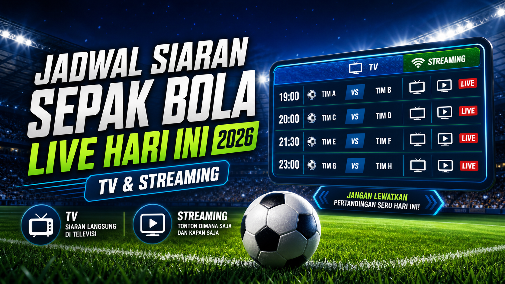 Jadwal Siaran Sepak Bola Live Hari Ini 2026: TV dan Streaming - bola