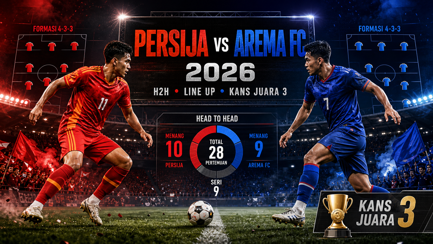 Prediksi Persija vs Arema FC 2026: H2H, Line Up, Kans Juara 3 - persija