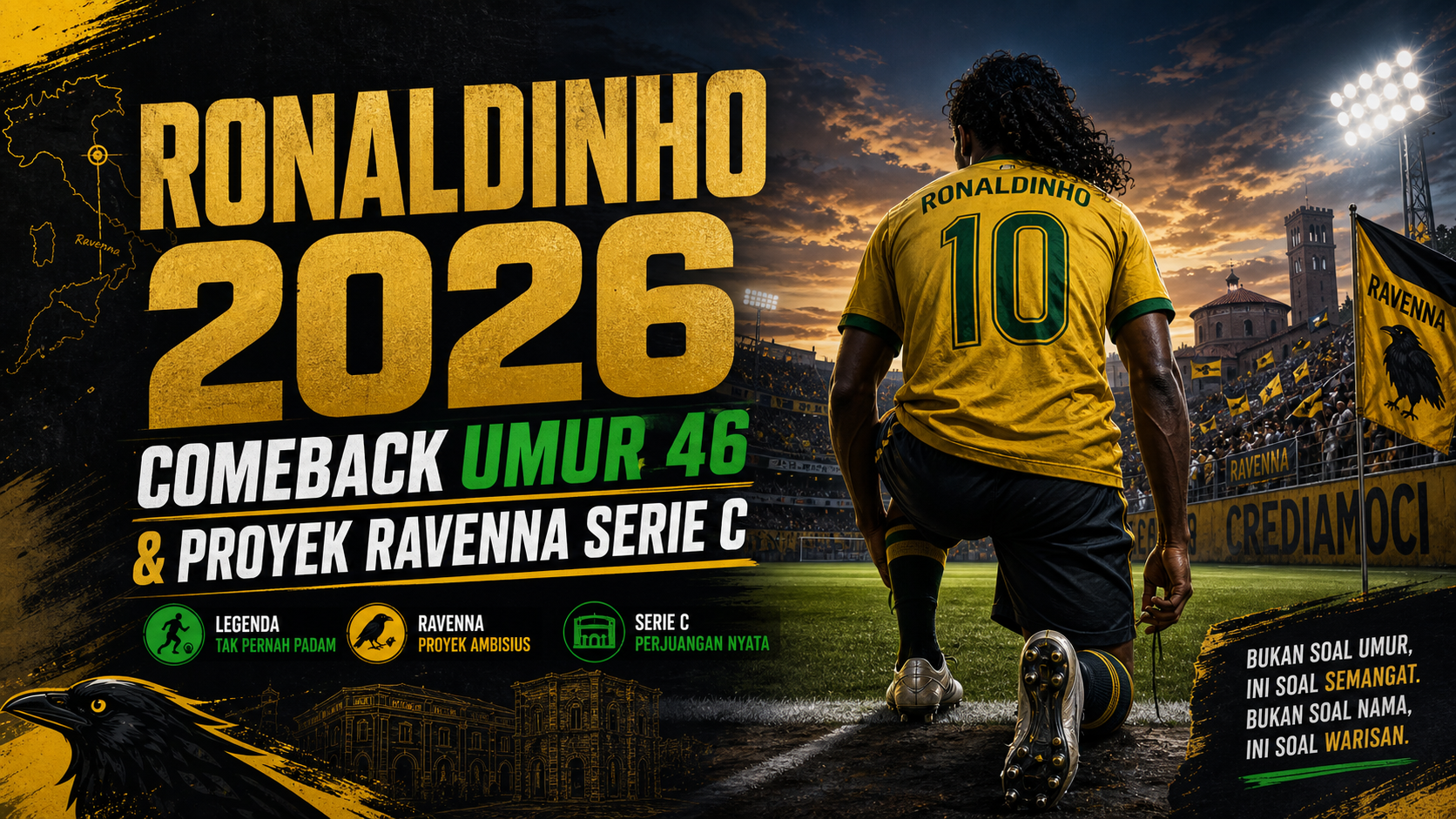 ronaldinho - Ronaldinho 2026: Comeback Umur 46 dan Proyek Ravenna Serie C