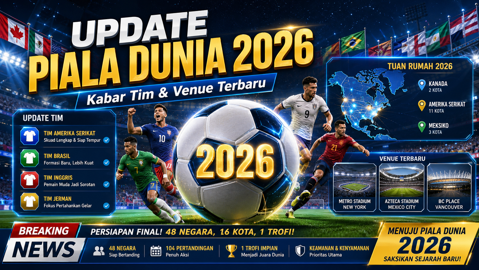 Update Utama Sepak Bola Piala Dunia 2026 Hari Ini: Kabar Tim dan Venue Terbaru - piala