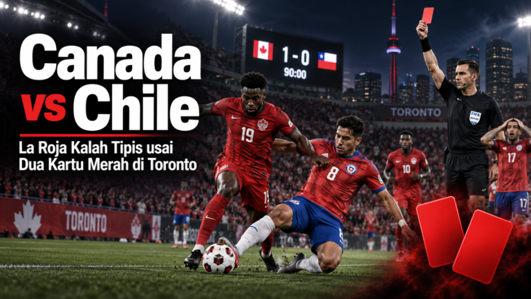 canada - Canada vs Chile: La Roja Kalah Tipis usai Dua Kartu Merah di Toronto