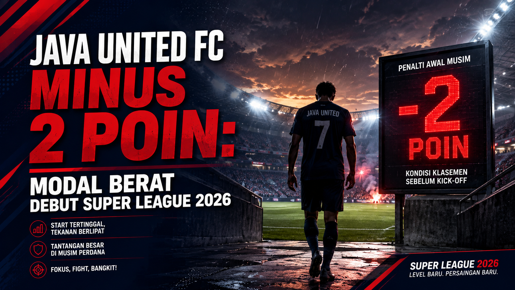 java - Java United FC Minus 2 Poin: Modal Berat Debut Super League 2026