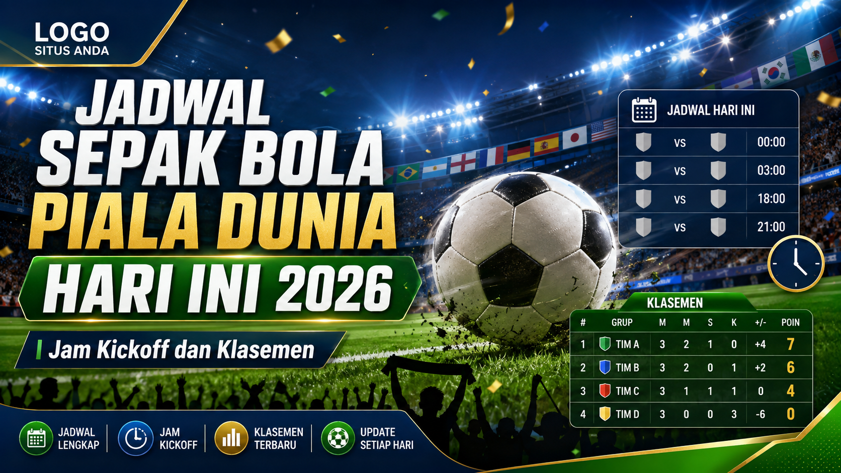 piala - Jadwal Sepak Bola Piala Dunia Hari Ini 2026: Jam Kickoff dan Klasemen