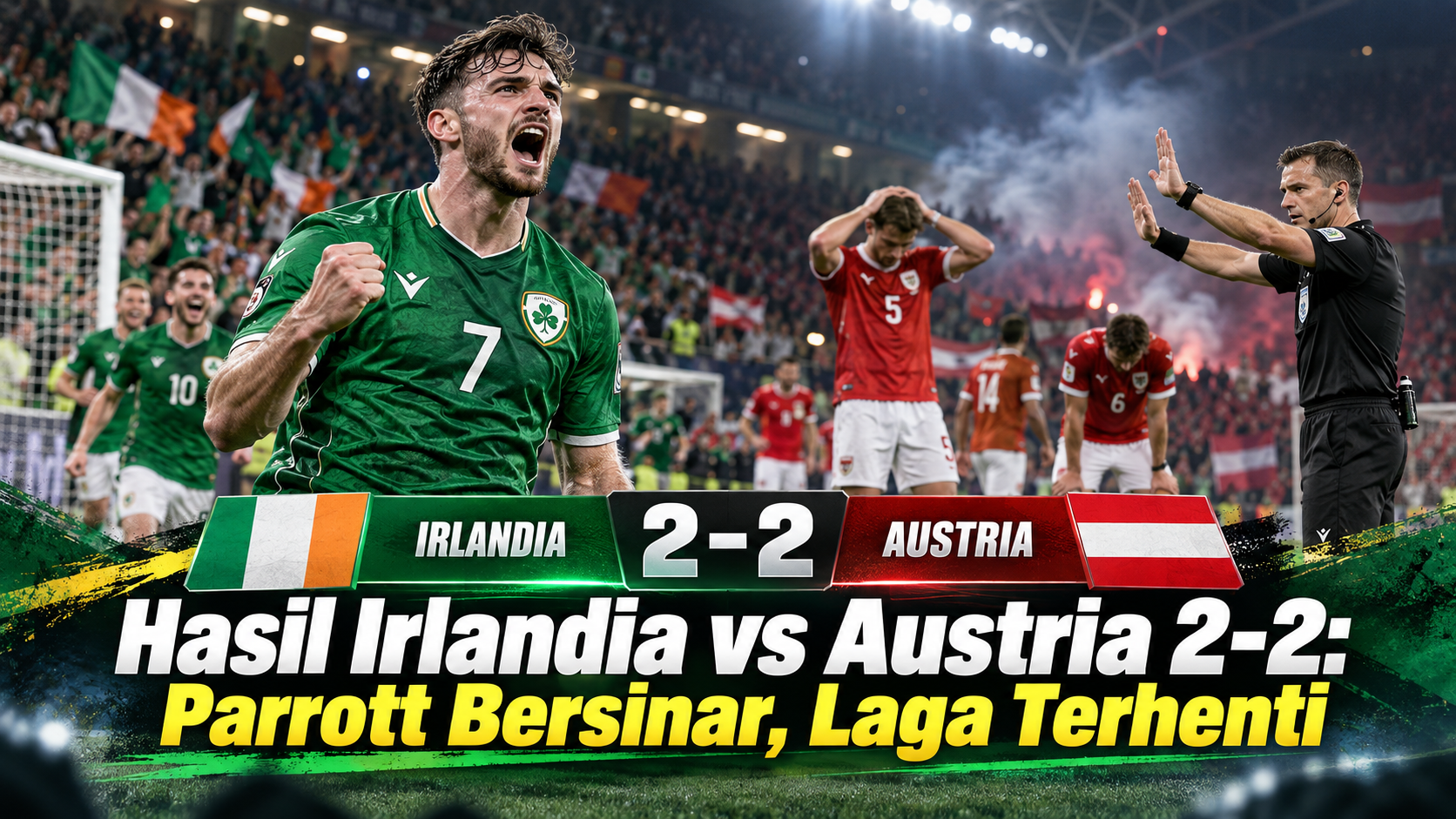 austria - Hasil Irlandia vs Austria 2-2: Parrott Bersinar, Laga Terhenti