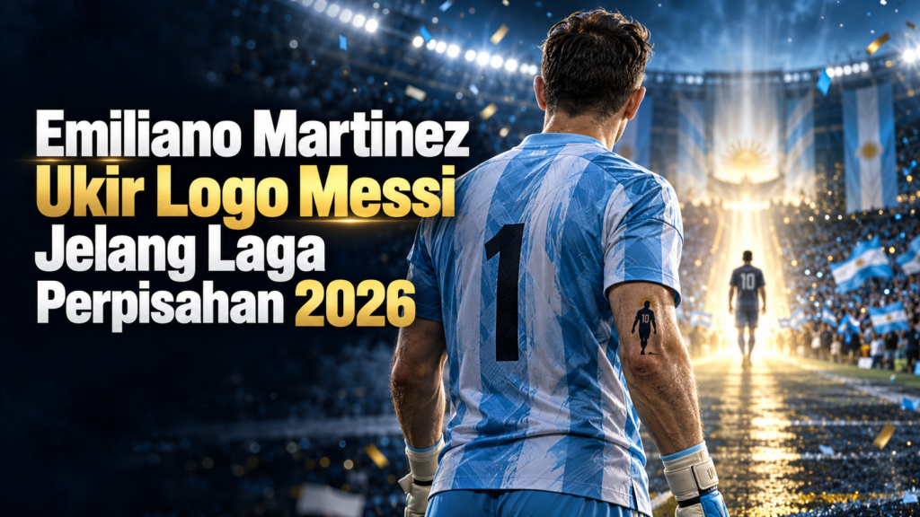 martinez - Emiliano MartÃ­nez Ukir Logo Messi Jelang Laga Perpisahan 2026